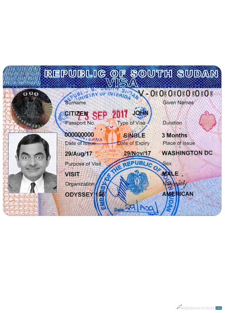 Download SOUTH SUDAN travel visa Photoshop template